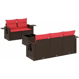 vidaXL Gartensofa-Set 6-tlg. braun