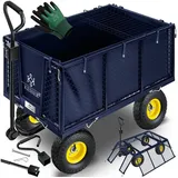 KESSER KESSER® Bollerwagen 550kg belastbar Gartenwagen Transportwagen Gartenkarre herausnehmbare Plane Gerätewagen Handwagen vielseitig einsetzbar inkl. Handschuhe