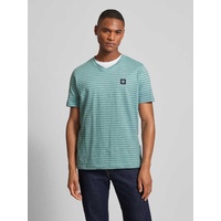 T-Shirt mit Streifenmuster, Blau, XL