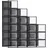 Songmics Schuhboxen 18er Set transparent-schwarz