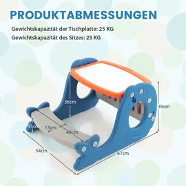 Costway Aktivitätstisch Kinderstaffelei Set mit Whiteboard blau (310700)