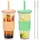 luxuskollektion 24oz Bubble Tea Becher mit Deckel und Strohhalm, 2er Set