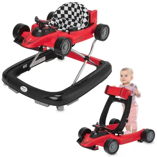 ib style Babywalker Speedster 2in1, Gehfrei, abnehmbare Lauflernhilfe Baby, Höhenverstellbar, Rot