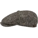 Stetson Hatteras Wool Colour Neps Flatcap - Klassische Schirmmütze - Schiebermütze im Fischgrätdesign - Herren - Herbst/Winter - Made in The EU grau 56 cm - 56