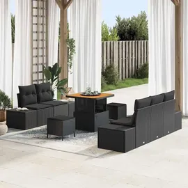 vidaXL Garten-Lounge-Set 8-tlg. schwarz