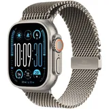 Apple Watch Ultra 2 GPS + Cellular 49 mm Titangehäuse natur, Milanaise Armband natur L