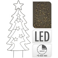 ECD Germany Ambiance Garten-Weihnachtsbaum Metall mit 90 LEDs