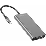 4smarts 8in1 Hub USB-C Dock - USB 3.2 Gen 1 (3.1 Gen 1) Type-C 60 W, 1000 Mbit/s, Grau