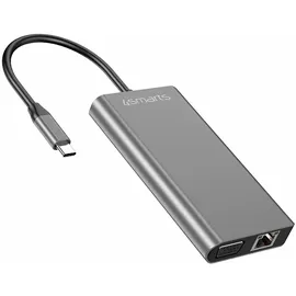 4smarts 8in1 Hub USB-C Dock - USB 3.2 Gen 1 (3.1 Gen 1) Type-C 60 W, 1000 Mbit/s, Grau