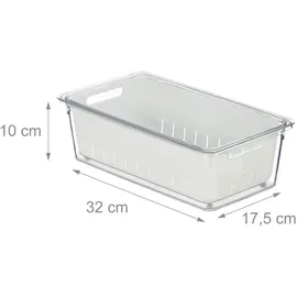 Relaxdays Kühlschrank Organizer 2er Set transparent/weiß