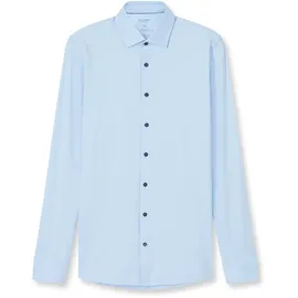 Olymp Businesshemd OLYMP "OLYMP Level Five 24/Seven, body fit, Businesshemd, Kent", Herren, Gr. 44, Normaler Arm, hellblau, 92% Baumwolle, 8% Elasthan, Hemden