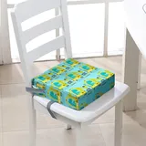 Chickwin Sitzerhöhung Stühl Kind ab 4-12 Jahre, Sitzerhöhung Stühle Kind für den Tisch Waschbar Rutschfester Sitzkissen Stuhlerhöhung mit 2 Sicherheits Schnalle (Bagger 3,40 * 40 * 10cm)