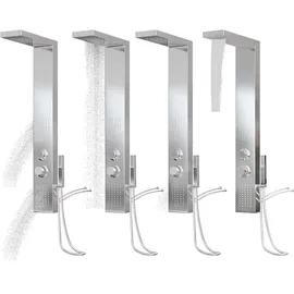 vidaXL Duschpaneel-System Edelstahl Quadratisch