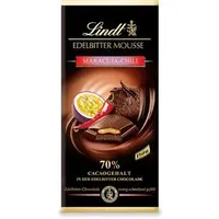 Lindt Tafelschokolade Edelbitter Mousse, 70% Kakaogehalt, Maracuja-Chili, 150g