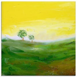 Artland Glasbild »Sonniger Tag«, Wiesen & Bäume, (1 St.), gelb