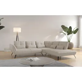 otto home Ecksofa OTTO HOME "Mikado L-Form", beige (creme), B:297cm H:88cm T:245cm, 100% Polyester, Sofas, Ecksofa, inkl. Sitztiefenverstellung und Armteilverstellung