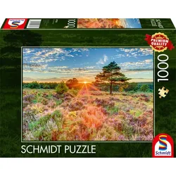 Schmidt Spiele - Erwachsenenpuzzle - Heide im Sonnenuntergang, 1.000 Teile Puzzle