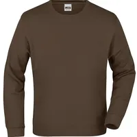 James & Nicholson Basic Sweatshirt aus French-Terry braun, Gr.