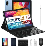 U10 mit Tastatur, WiFi 6 Gaming Tablets Widevine L1, 8MP + 5MP, 5060mAh, Kinder Tablets mit Stift, Tastatur, Maus, Hülle - Blau
