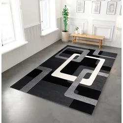 Teppich »Maxim«, rechteckig, Hoch-Tief-Effekt, Kurzflor, 3D-Design, 293677-2 schwarz 13 mm
