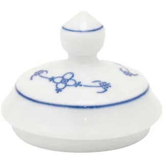 Kahla 412201A75056X Blau Saks Deckel zur Zuckerdose 0,25 l | Zuckerschalen-Deckel mit Strohblumenmuster aus Porzellan
