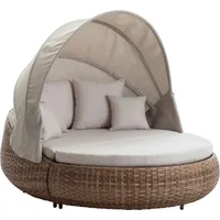 Dehner Daybed Tulum Liege 179 x 163 x 220 cm Braun/Weiß