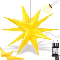 Kesser KESSER® Leuchtstern 3D, LED Weihnachtsstern mit Timer für innen und außen, Adventsstern Beleuchtet hängend Stern + Warmweiß Licht