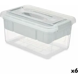 Kipit Mehrzweckbox Grau Durchsichtig Kunststoff 5 L 29,5 x 14,5 x 19,2 cm (6 Stück)