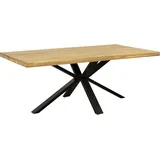 LEBENSWERT möbelando Esstisch >Eastbourne< in Eiche aus Massivholz,Metall - 220x76x100cm (BxHxT)