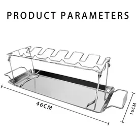 Intirilife Hähnchenhalter 47 x 11,5 x 14,5 cm Edelstahl Silber