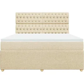 vidaXL Boxspringbett 180 x 200 cm Creme