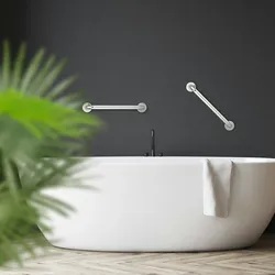 Relaxdays Haltegriffe Badezimmer, 2er Set, Edelstahl, Dusche & Badewanne, 200 kg, Senioren & behinderte Menschen, silber