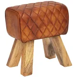 KADIMA DESIGN Sitzhocker Echtleder 40 x 48 x 27 cm Braun