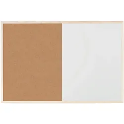 Bi-Office Budget Nicht-Magnetische Kombitafel mit Holzrahmen 60x45cm