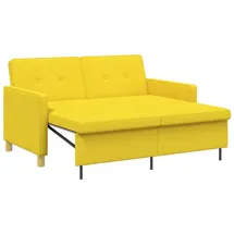 vidaXL Schlafsofa Ausziehbar Helles Gelb Stoff