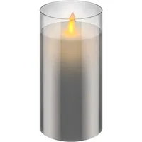 Goobay LED Echtwachs Kerze 15 x 7,5 cm grau
