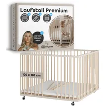 Sämann Laufgitter Matratze SleepPlus, Lattenrost | Sprossen sahara dust/natur, | Gr.: 100x100 cm)