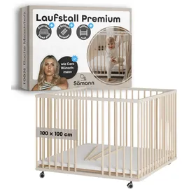 Sämann Laufgitter Matratze SleepPlus, Lattenrost | Sprossen sahara dust/natur, | Gr.: 100x100 cm)