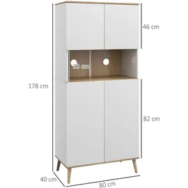 Homcom Küchenbuffet 80 x 40 x 178 cm Weiß