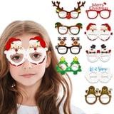 Leesgel Weihnachtsbrille, 9 Stück Lustig Weihnachten Brille, Weihnachtsbaum Brillenrahmen Brillengestell Geweih für Erwachsene und Kinder Weihnachts Kostüm Weihnachten Deko Weihnachtsdeko Kinder