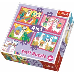 Trefl 4in1-Puzzle - Lamas im Urlaub (70 Teile)