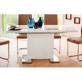PRO.COM Esstisch PAMELA, ausziehbar, Weiß Hochglanz 160 x 80 cm - ausziehbar