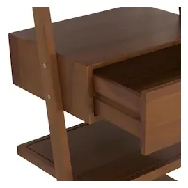 Mendler Teak-Leiterregal HWC-M86, Badschrank Badregal Badezimmer, hochwertiges B-Grade-Teak (Kernholz, 20-30 Jahre), 170x60x45cm