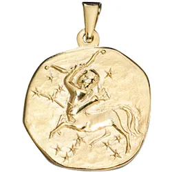 Sternzeichen-Anhänger JOBO "Sternzeichen Schütze", gold (gelbgold 333), Schmuckanhänger, Damen, Gelbgold 333, 333 Gold