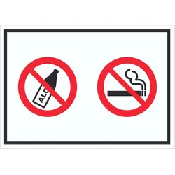Schild Alkohol Rauchen verboten Symbol A0 (841x1189mm)