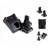 Bosch Professional Schnell Ladegerät für 12V Akkus ) + 2x 6,0 Ah Akku )