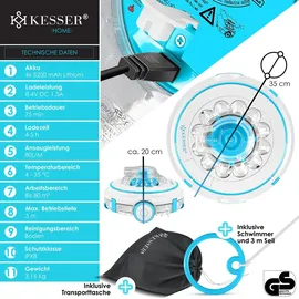 Kesser Poolroboter Aqua-9000 Weiß/Türkis inkl. Transporttasche