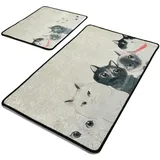 2-teiliges Badematten-Set für fünf Katzen
