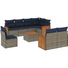 vidaXL Garten-Lounge-Set 9-tlg. grau