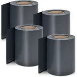 PVC Sichtschutzstreifen 0,19 x 35 m anthrazit 4er Set inkl. Befestigungsklemmen 120 St.